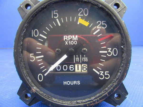Mooney M20G RPM / Hours Tachometer Indicator Reads 1006.16 (0721-382)