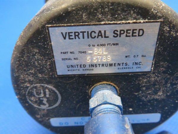 United Instruments Vertical Speed Indicator Lighted 28V 7040-B4L (0120-117)