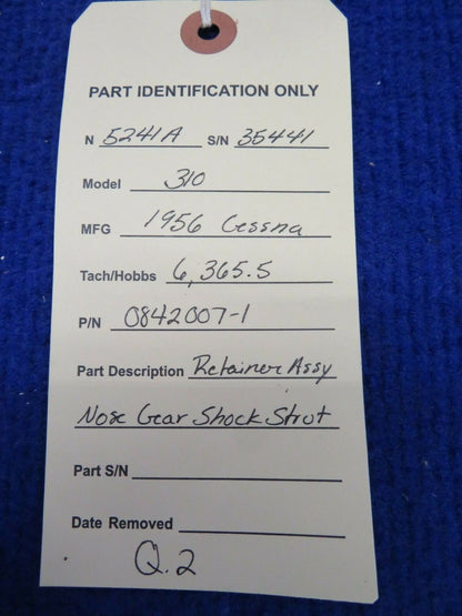 Cessna 310 Retainer Assy Nose Gear Shock Strut P/N 0842007-1 (0522-355)