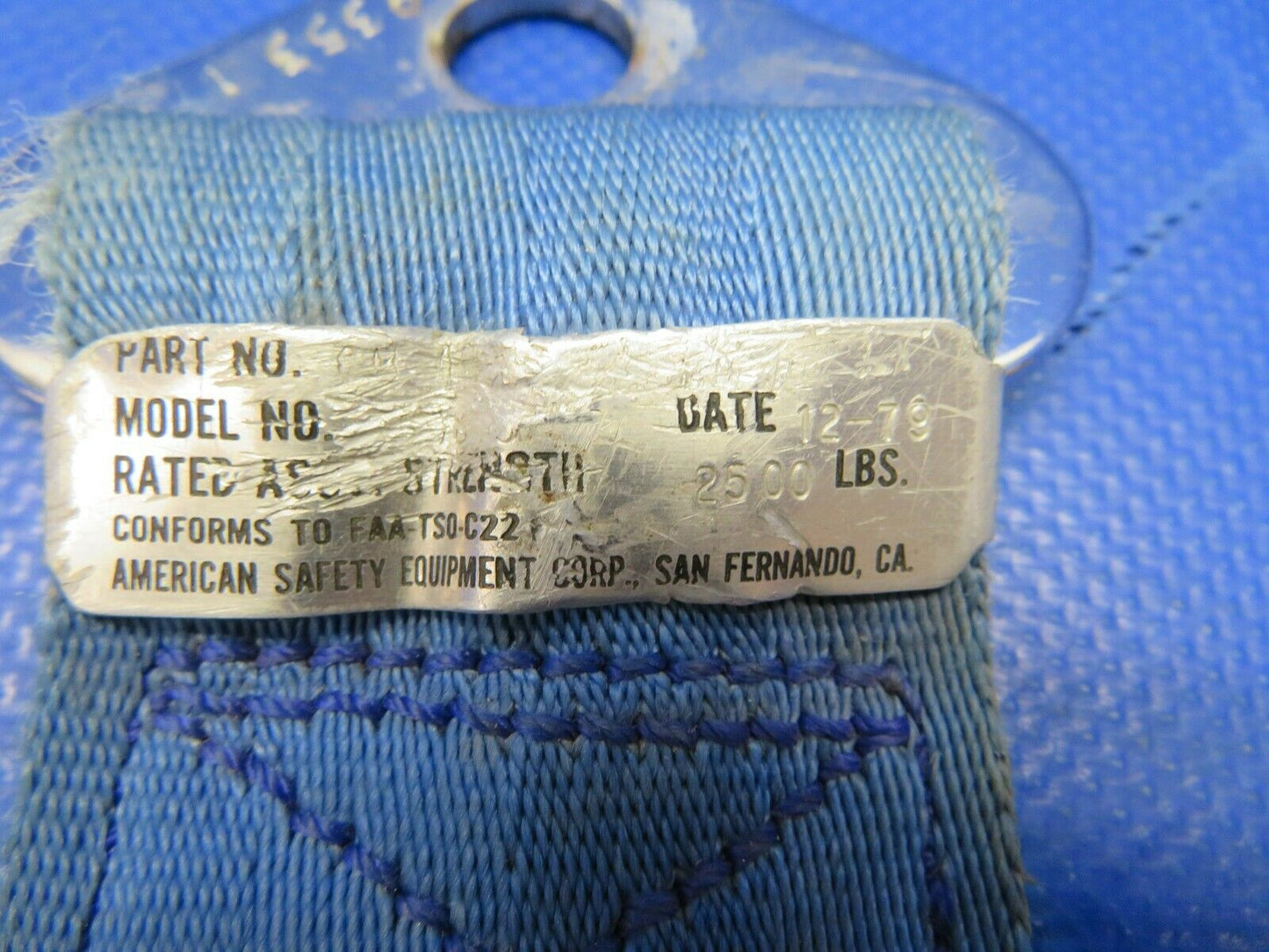 Cessna 170 Pilot Seat Belt w/ Cessna Emblem Royal Blue P/N CM4027-23 (0721-884)