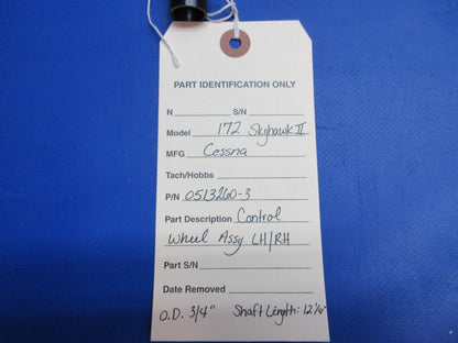 Cessna 172 Skyhawk II Control Wheel Assy LH / RH P/N 0513260-3 (0523-585)