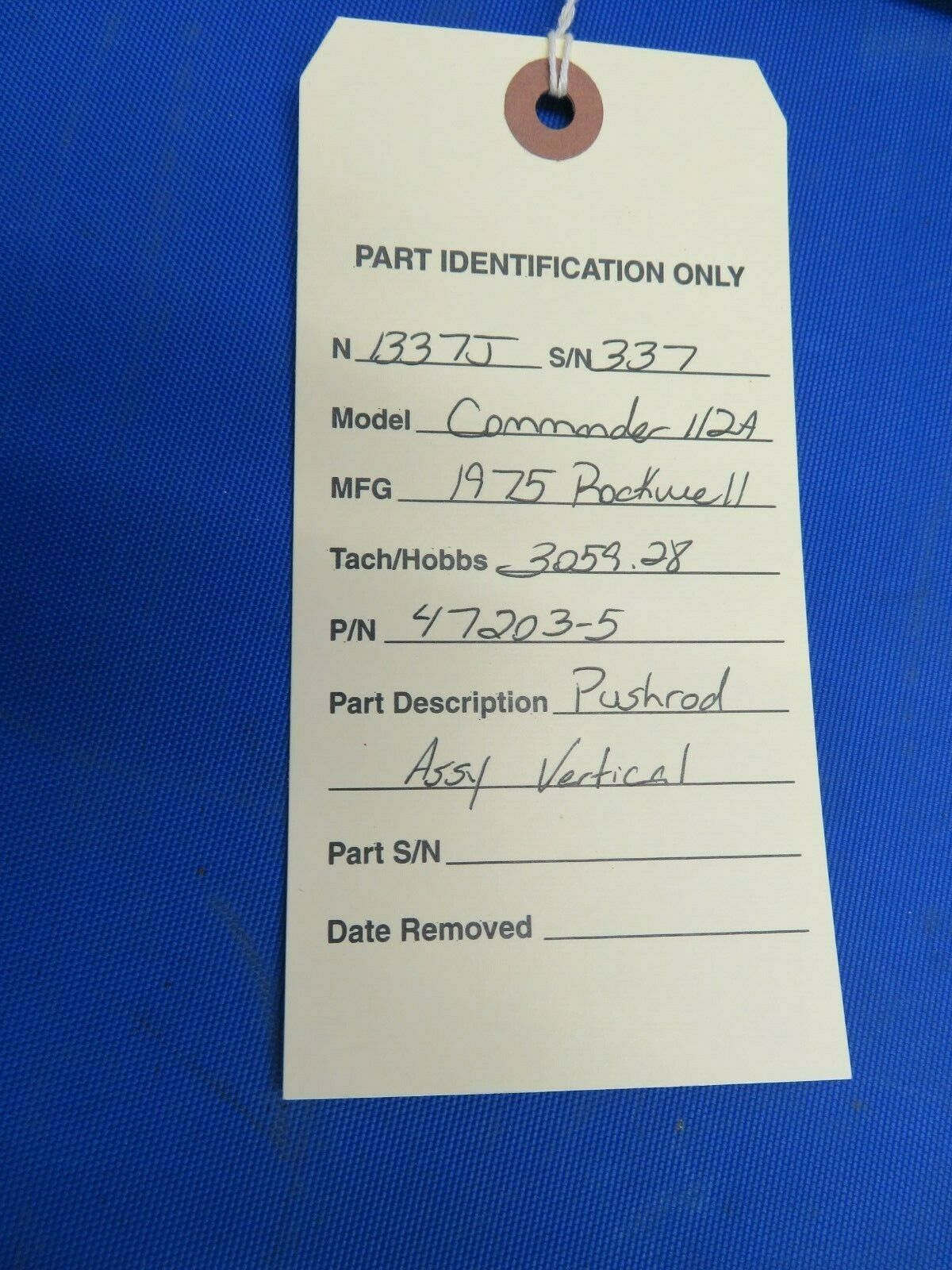 Rockwell Commander Push Rod Assy Vertical P/N 47203-5 (1020-512)