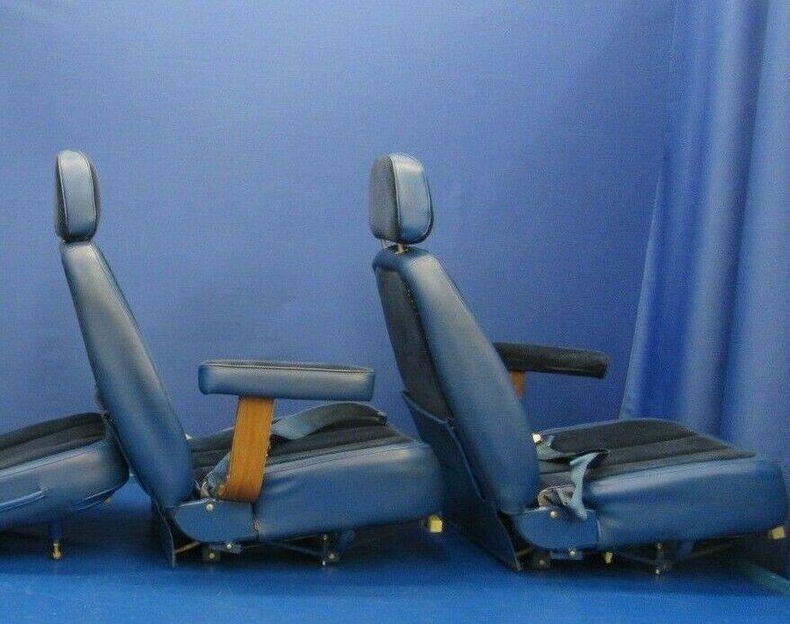 Cessna 310 R #3, #4Passenger Seat Blue Leather & Cloth (0918-306)