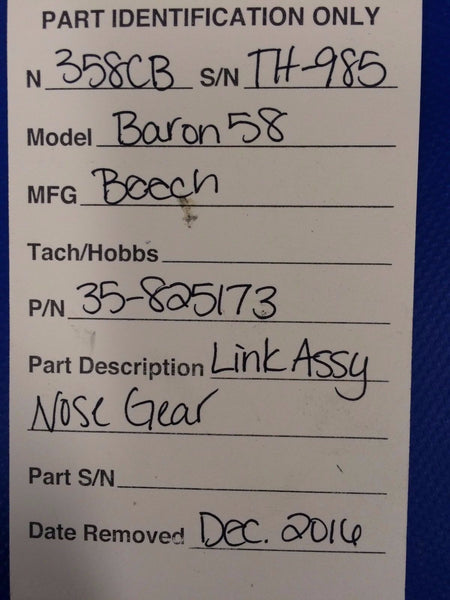 Beech Baron Link Assy Nose Gear P/N 35-825173-2 & 35-825035-2 (0117-89)