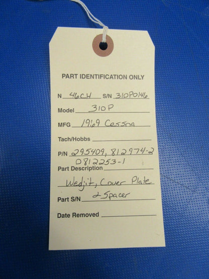 Cessna 310P Wedjit, Cover Plate & Spacer P/N 295409, 812974-2 (0819-162)