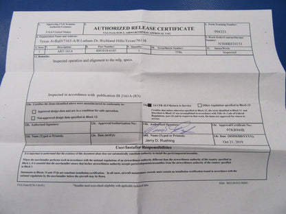 Bendix ART-161A Radar P/N 4001018-6105 Newly Inspected w/ FAA 8130 (1019-423)
