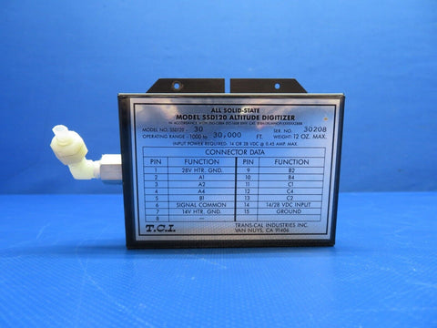 Trans-Cal All Solid-State Altitude Digitizer P/N SSD120-30 WARRANTY (0324-1720)