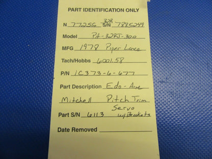 Edo- Aire Mitchell Pitch Trim Servo w / Brackets 14V P/N IC373-6-677 (0521-549)