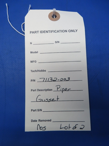 Piper Gusset P/N 71132-003 LOT OF 2 NOS (0923-684)