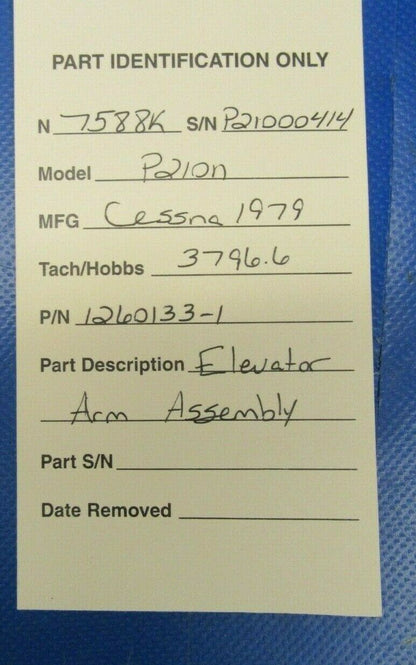 Cessna P210N / 210 Elevator Arm Assembly 1260133-1 (0919-317)
