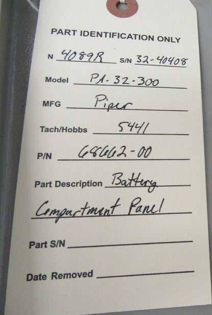 Piper PA-32-300 Battery Compartment Panel P/N 68662-00, 68662-000 (1121-447)