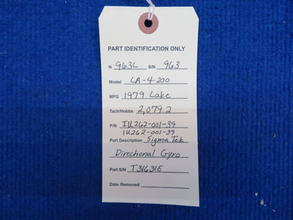 Sigma Tek Directional Gyro P/N IU262-001-39 (0622-777)