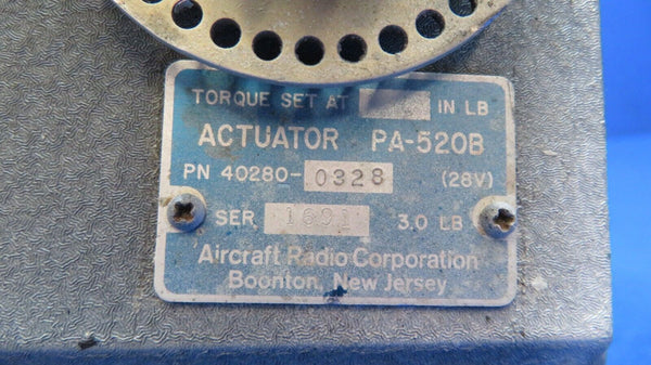 Aircraft Radio Corp. PA-520B Actuator 28V P/N 40280-0328 (0523-823)