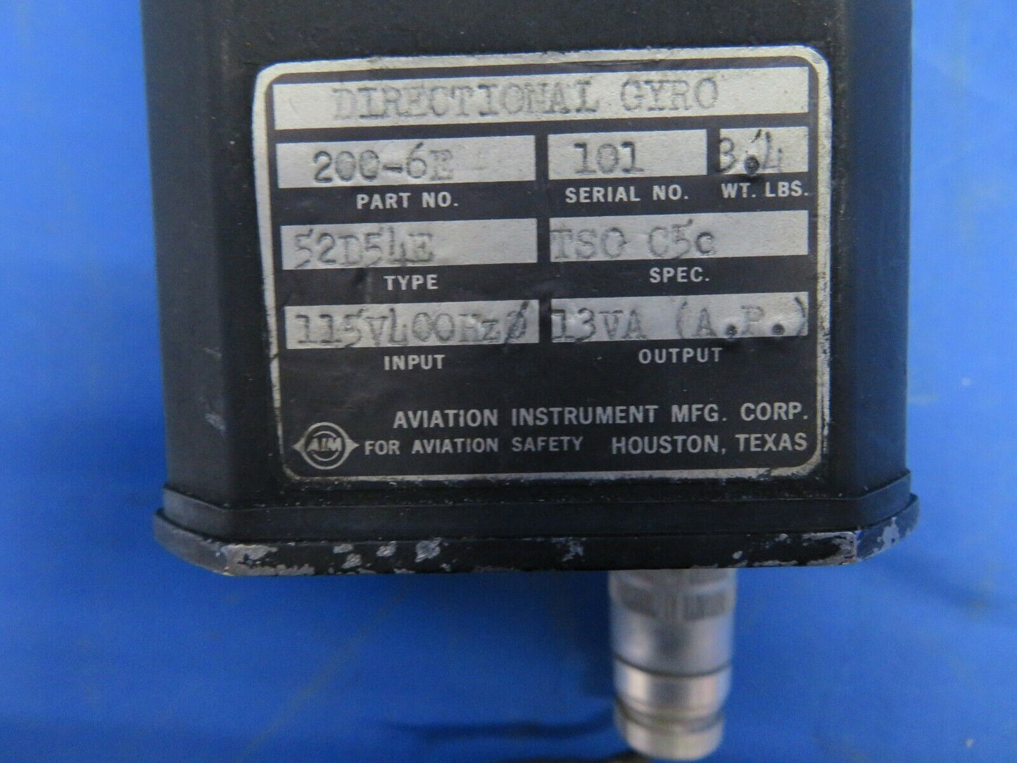 Aviation Instruments Directional Gyro 52D54E P/N 200-6E CORE (1120-107)