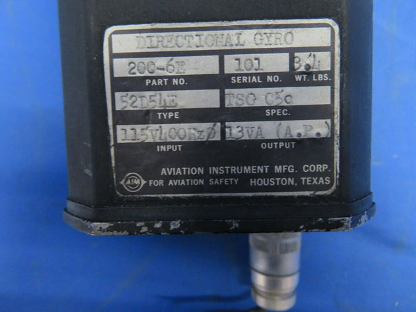 Aviation Instruments Directional Gyro 52D54E P/N 200-6E CORE (1120-107)
