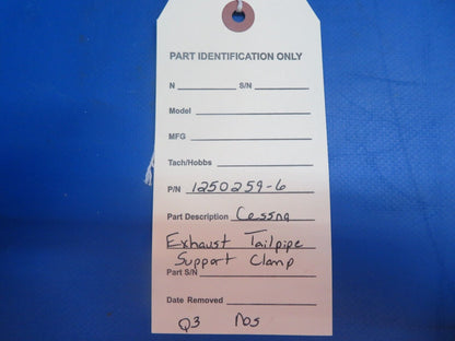 Cessna 337 Skymaster Exhaust Tailpipe Support Clamp P/N 1250259-6 NOS (0123-533)