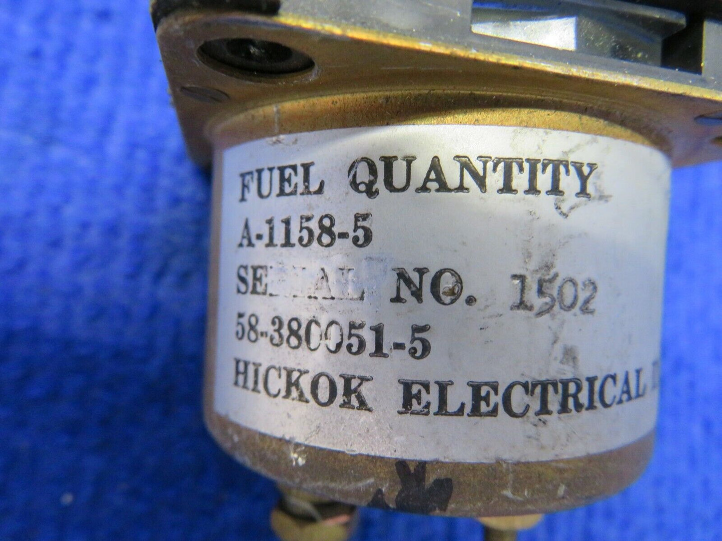 Beech 58 Baron Hickok Fuel Quantity Gauge P/N A-1158-5, 58-3800051-5 (0222-271)