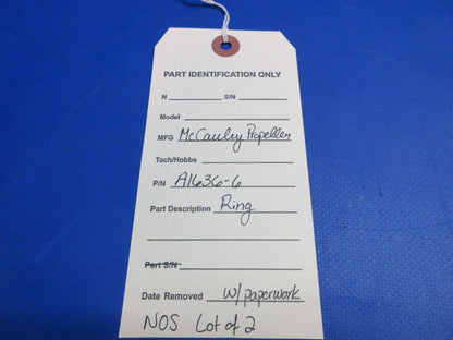 McCauley Threaded Propeller Ring w/Paperwork LOT OF 2 P/N A1636-6 NOS (0523-416)