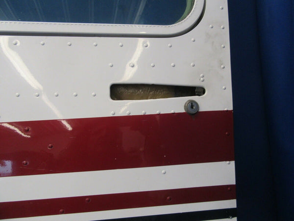 Cessna 210E Cabin Door LH Green Tint Window P/N 0710620-209 w/ Hinges (0518-399)