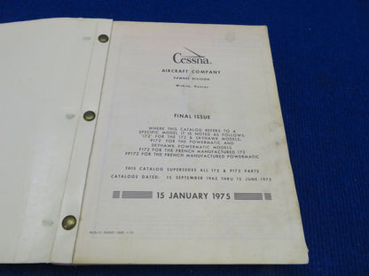 Cessna 172 & Skyhawk Parts Catalog 1963 - 1974 & Powermatic Series (0322-420)