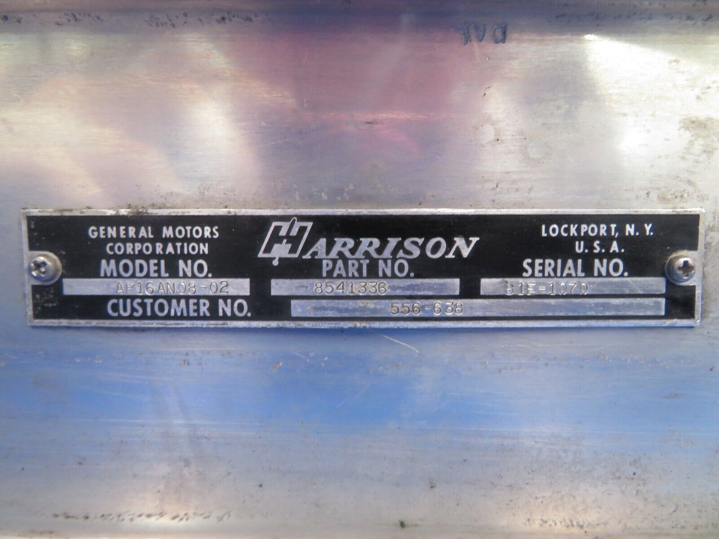 Piper Aerostar 602P Harrison Oil Cooler P/N 8541336, AP16AN08-02 (0123-897)