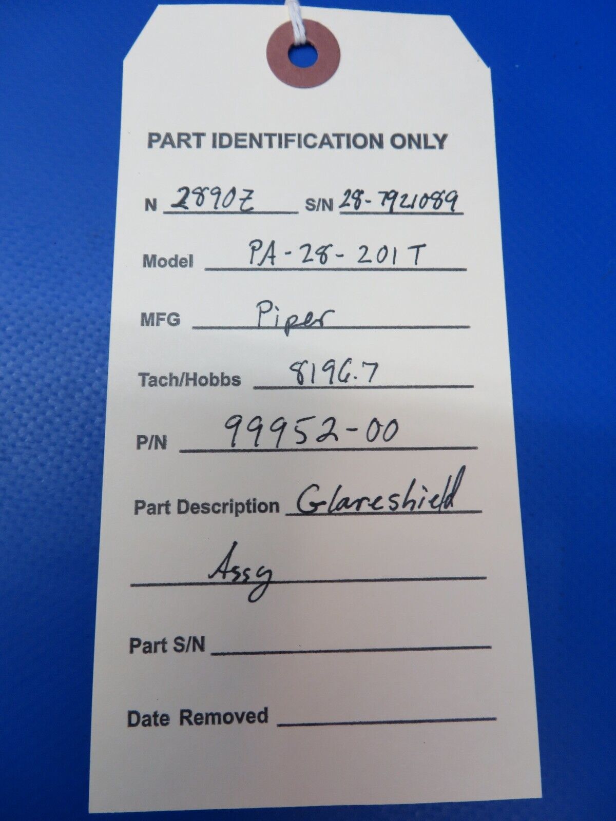 Piper PA-28-201T Dakota Glareshield Assy P/N 99952-00 (1222-340)