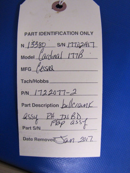 Cessna Cardinal 177B Bellcrank Assy RH INBD - Flap P/N 1722077-2 (0317-81)