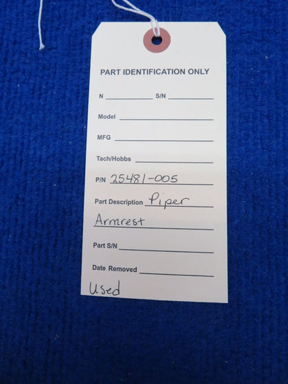 Piper Armrest P/N 25481-005 (0622-460)