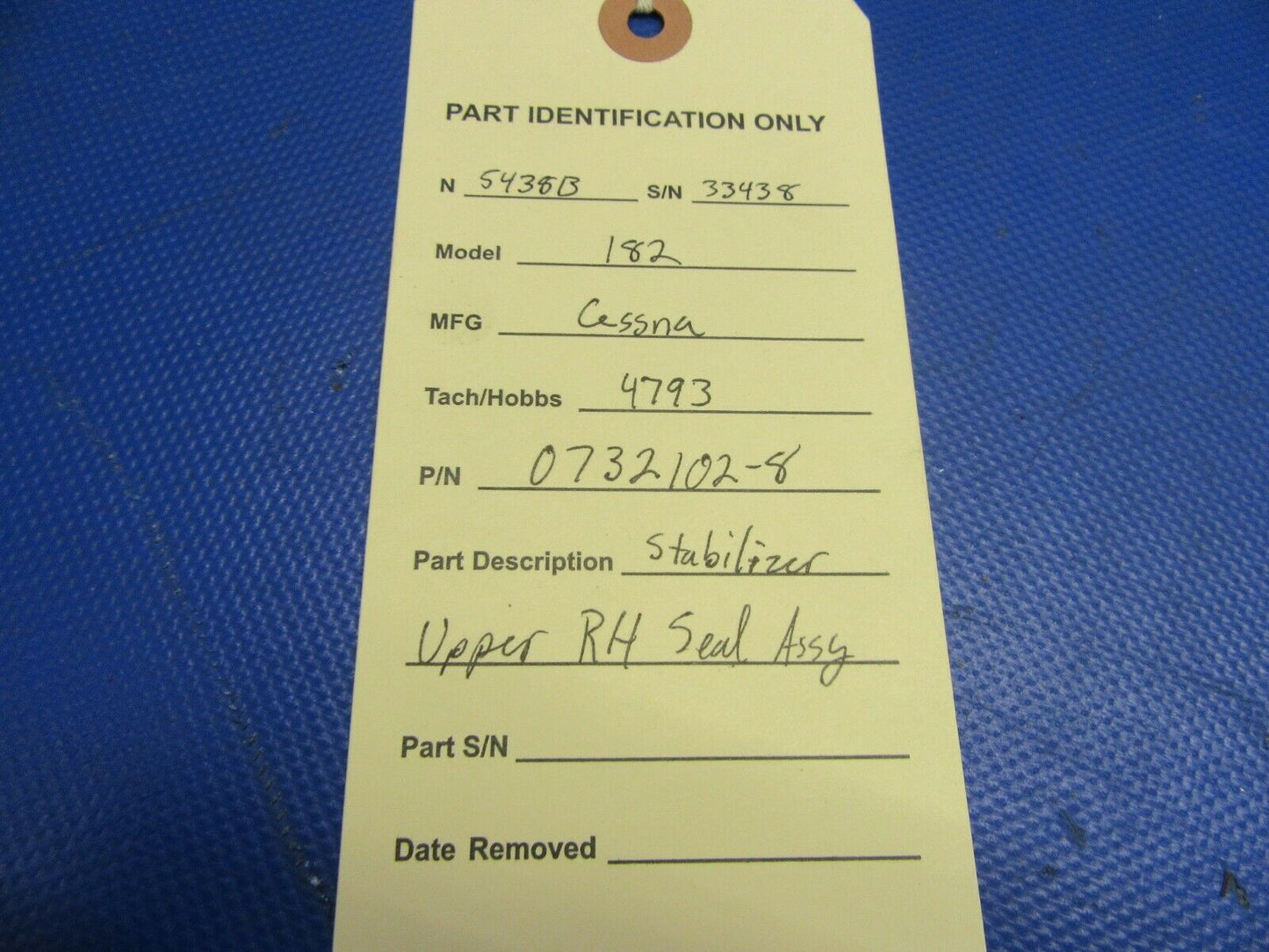 1956 Cessna 182 Stabilizer Seal Upper RH P/N 0732102-8 (0821-632)