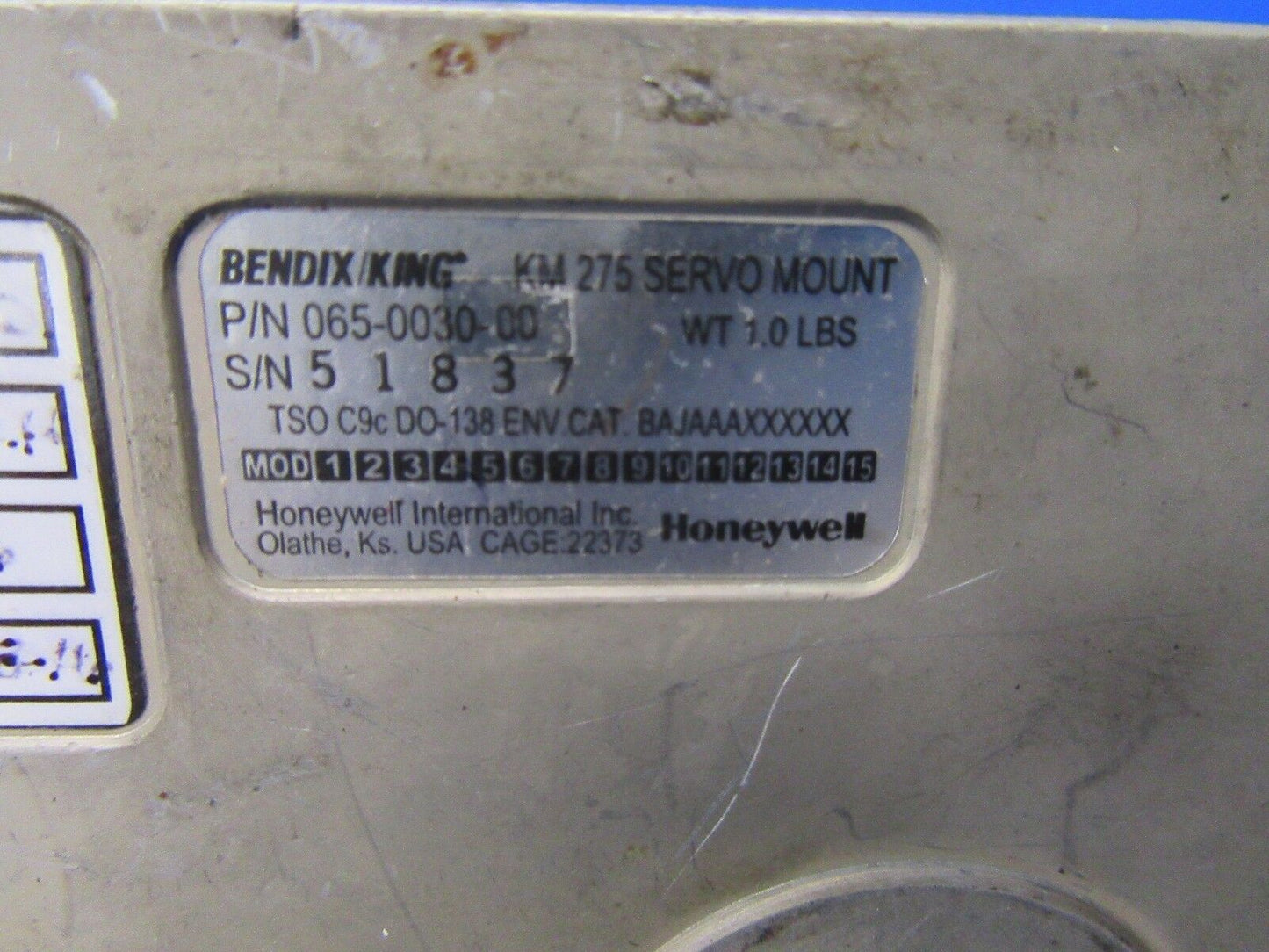 Cessna R182 Pitch Servo / King KM-275 Servo Mount P/N 065-0030-00 (0817-42)