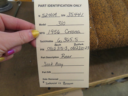 1956 Cessna 310 Rear Seat Assy P/N 0812315-3, 0812310-23 (0422-94)