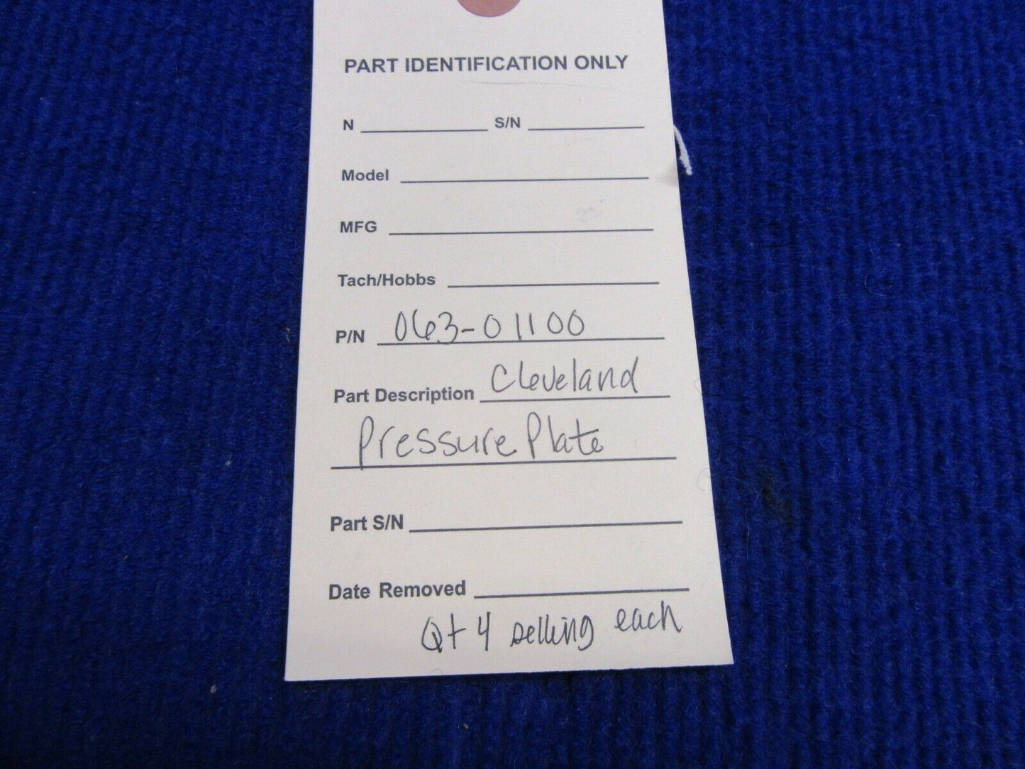 Cleveland Pressure Plate P/N 063-01100 (1121-598)