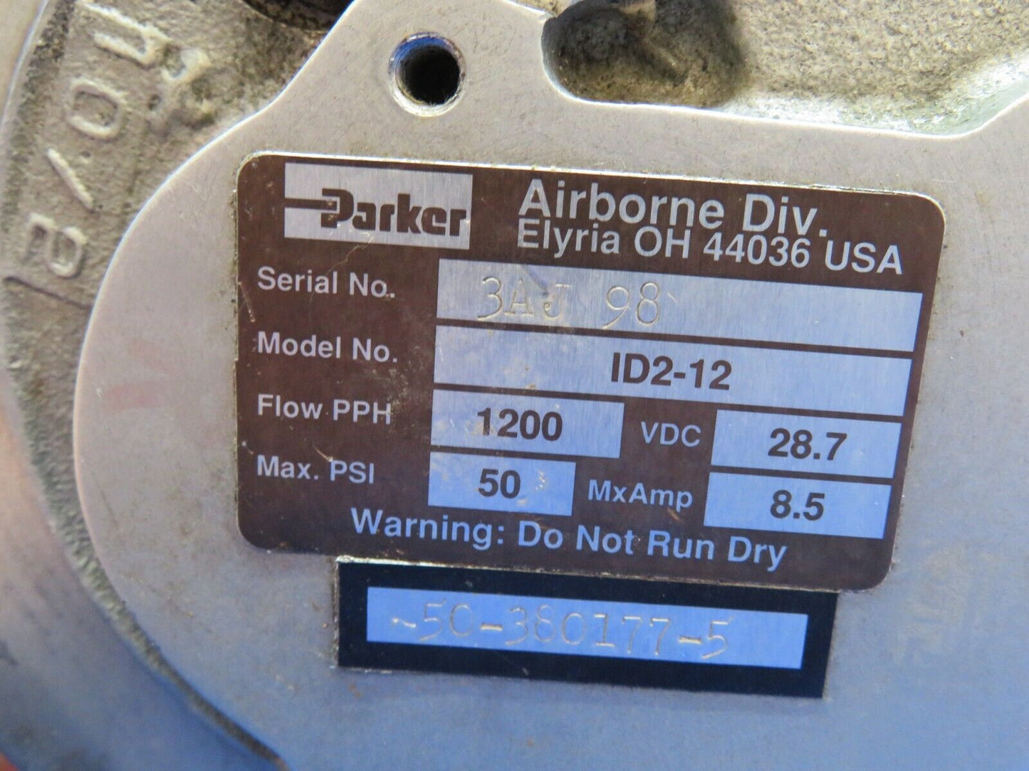 Beech King Air Fuel Boost Pump 28v P/N 50-380177-5 CORE (0124-1107)
