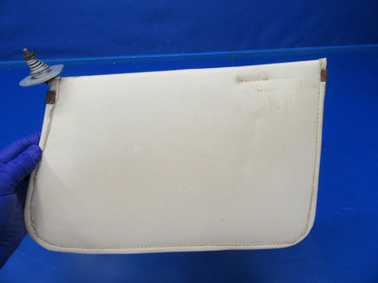 Beech Baron D55 Sun Visors Off White Leather 1 PAIR P/N 106-530032-7 (0418-158)