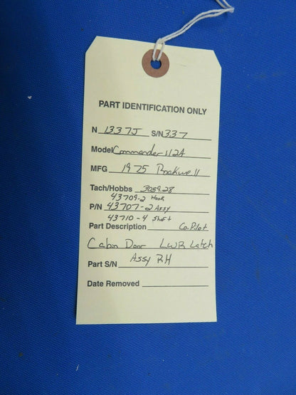 Rockwell Commander Cabin Door Plate, Arm & Shaft RH P/N 43707-2 (1020-502)