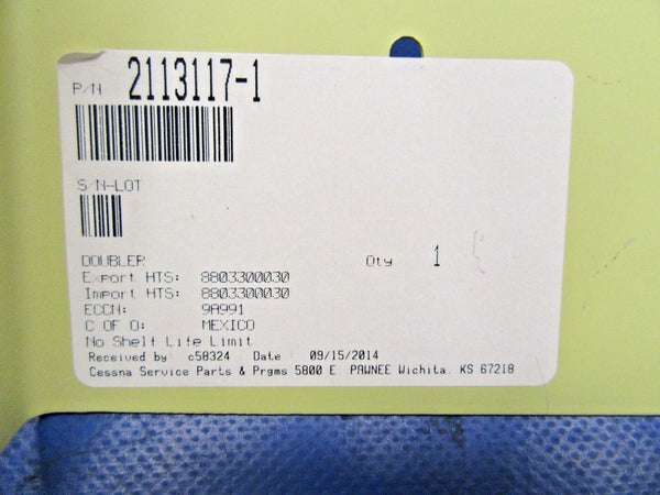 Cessna P210 Doubler Aft Lower Firewall NOS w/ 8130 P/N 2113117-1 (0119-62)