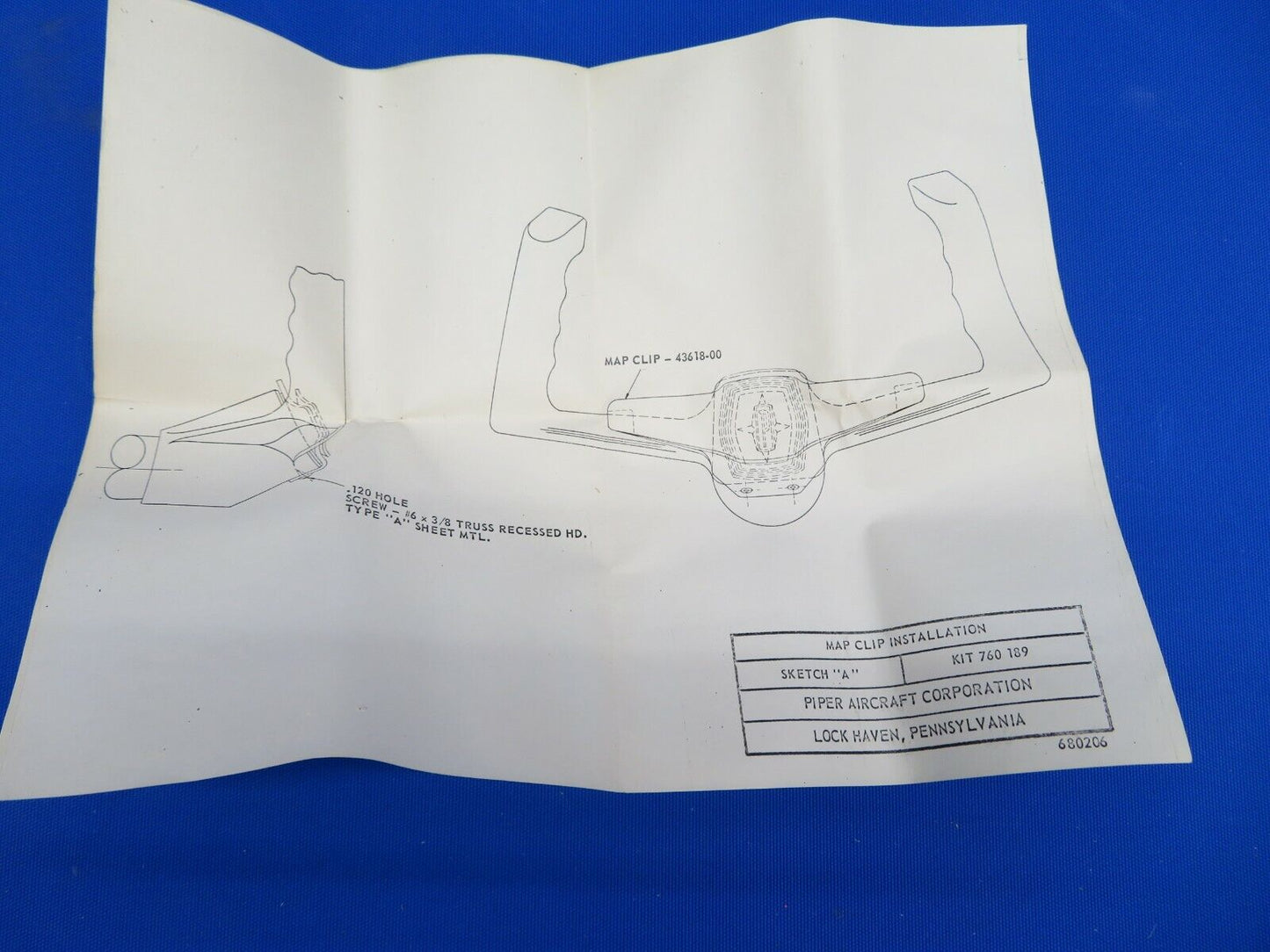 Piper Map Clip Kit P/N 760-189 (0820-352)