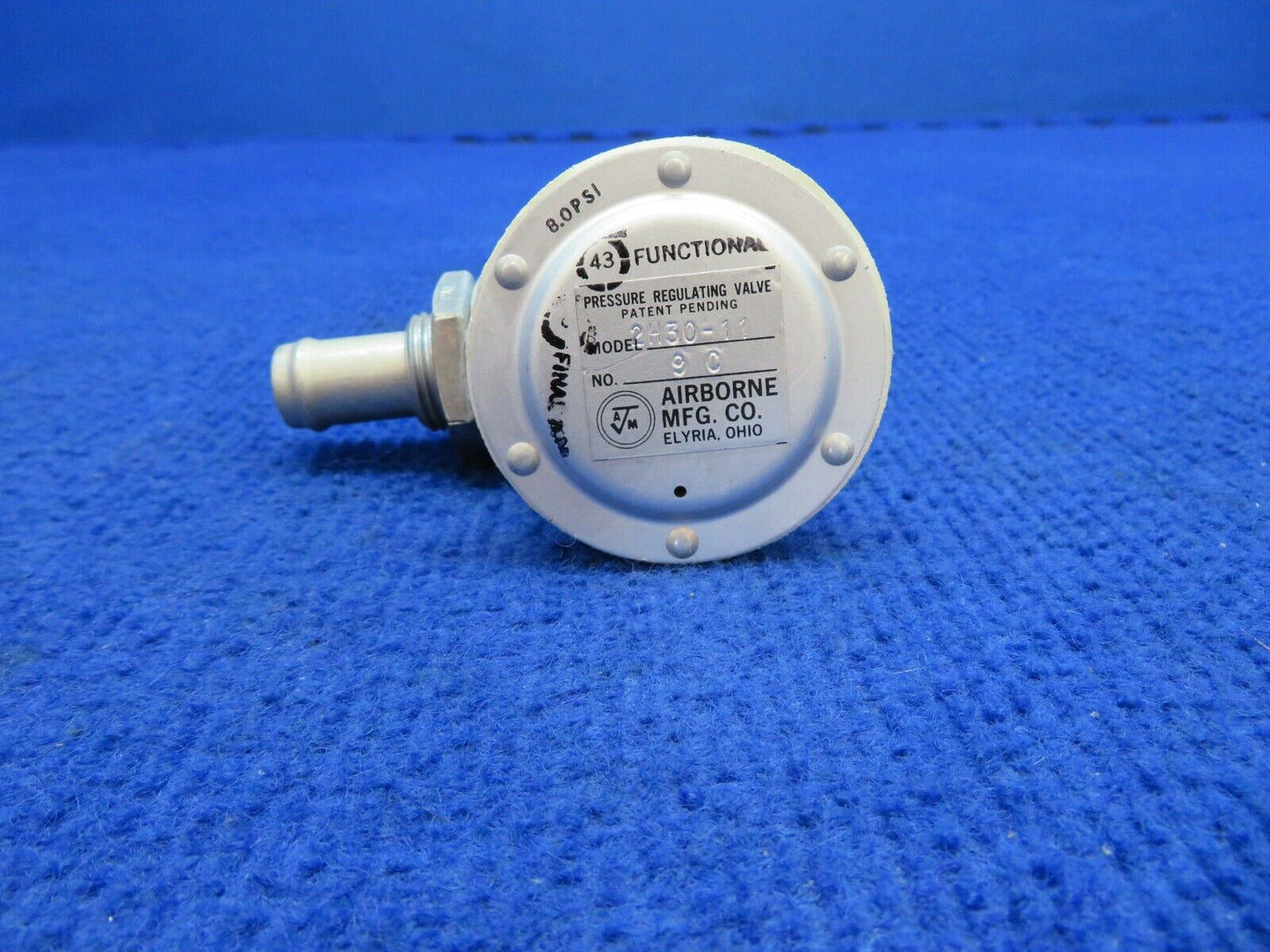 Airborne Vacuum Regulator Valve P/N 2H30-11 NOS (0622-18)