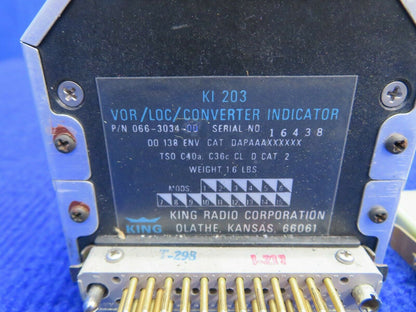 King KI 203 King Indicator P/N 066-3034-00 w/ Warranty (0422-414)