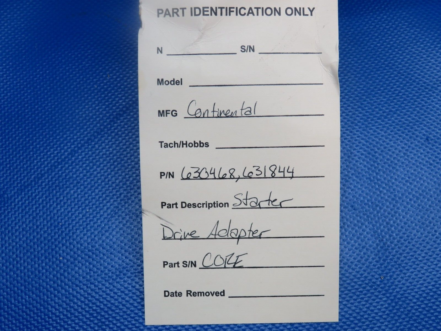 Continental Starter Drive Adapter P/N 630468 CORE (0124-1150)