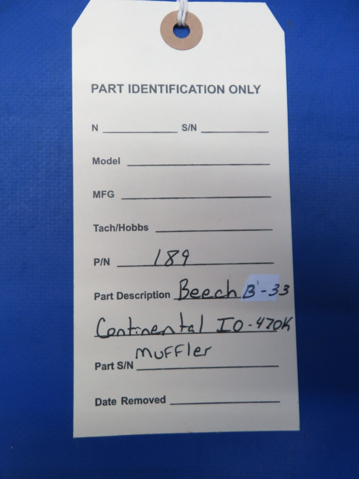 Beech B33 Debonair Continental IO-470K Muffler P/N 189 (0923-611)