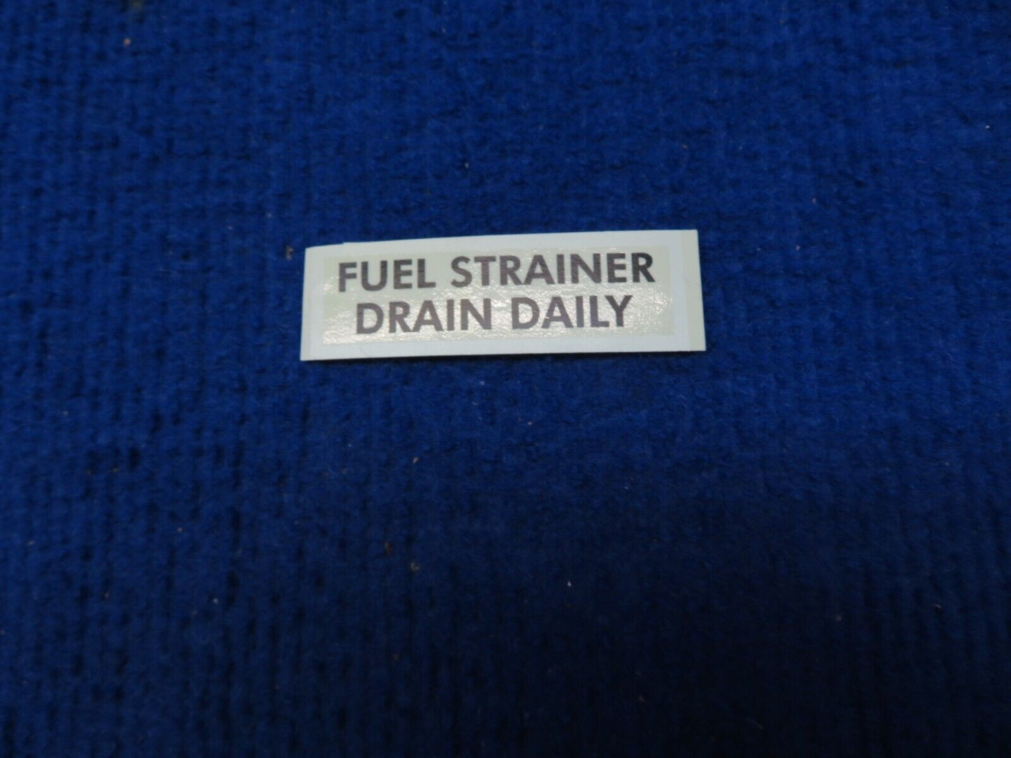 Beech Fuel Strainer Placard P/N 95-921014-3 NOS w/ 8130 (0622-443)