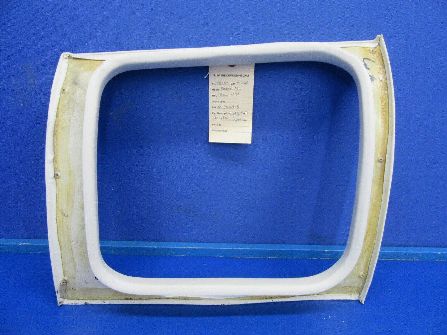Beech A-36 Bonanza Fwd Utility Door Window Molding P/N 58-530168-5 (1119-272)