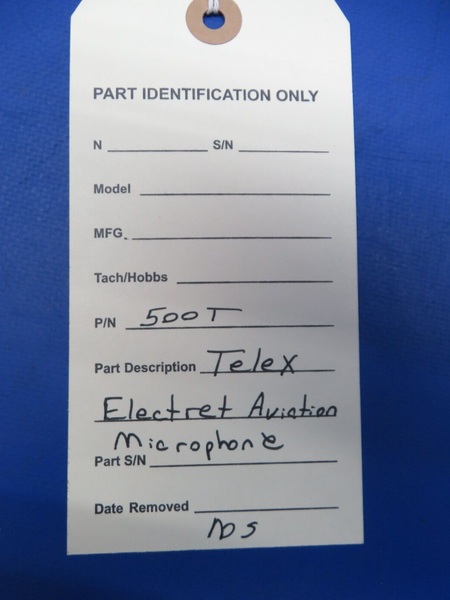 Telex Electret Aviation Microphone P/N 500T NOS (0923-665)