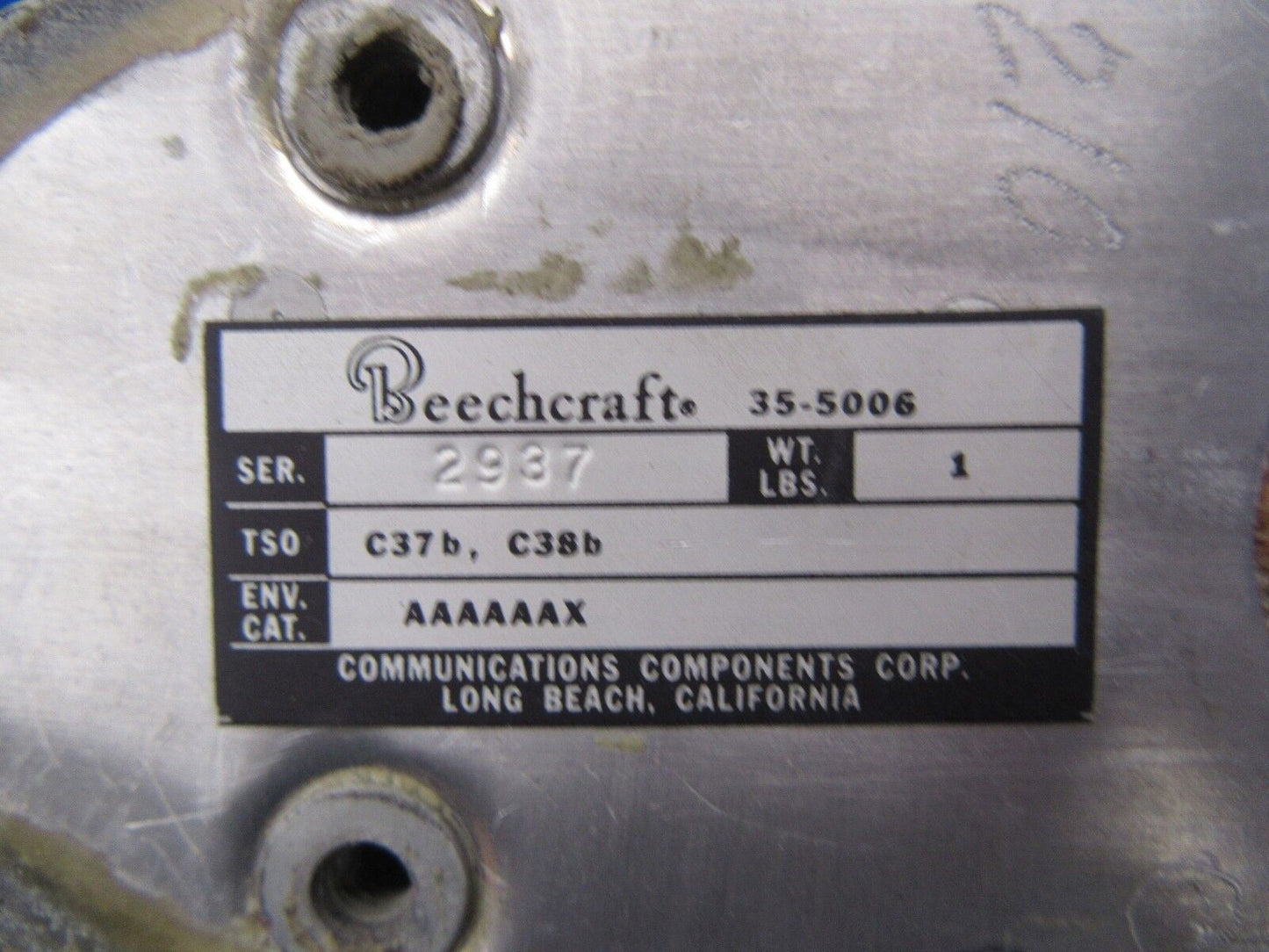 Beech Communications Components Antenna P/N 35-5006 (0119-37)