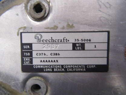 Beech Communications Components Antenna P/N 35-5006 (0119-37)