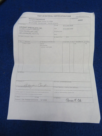 Beech Door Cable Assy P/N 1440-20 (use 132538-A20) NOS (0522-437)