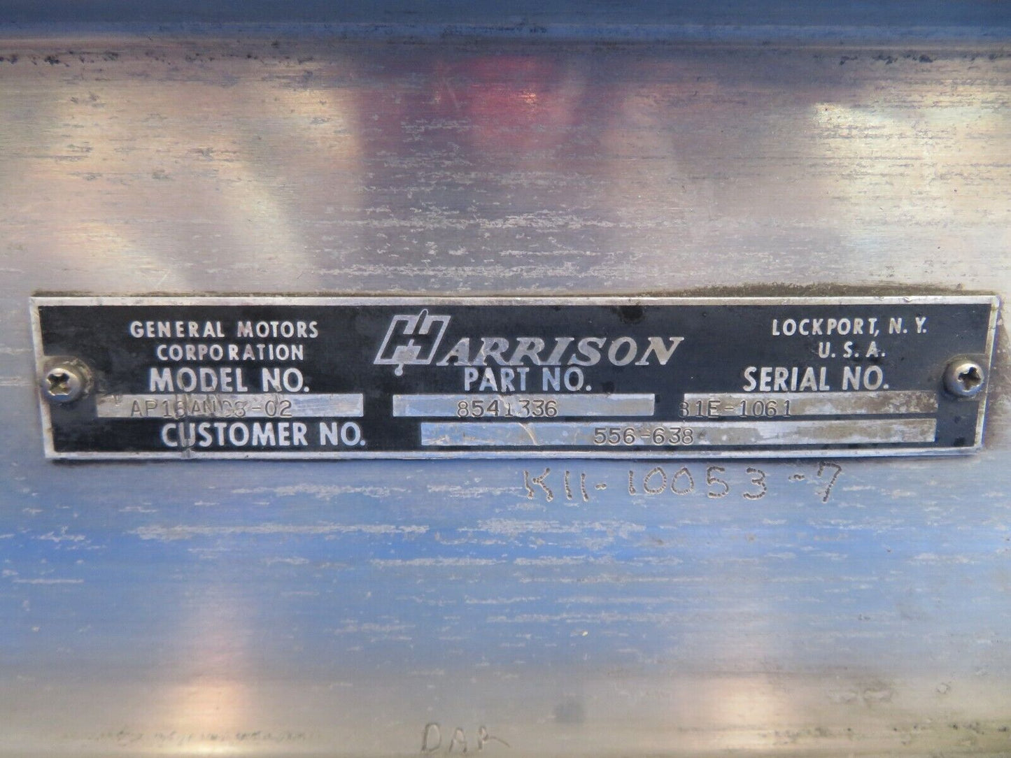Piper Aerostar 602P Harrison Oil Cooler P/N 8541336, AP16AN08-02 (0123-898)