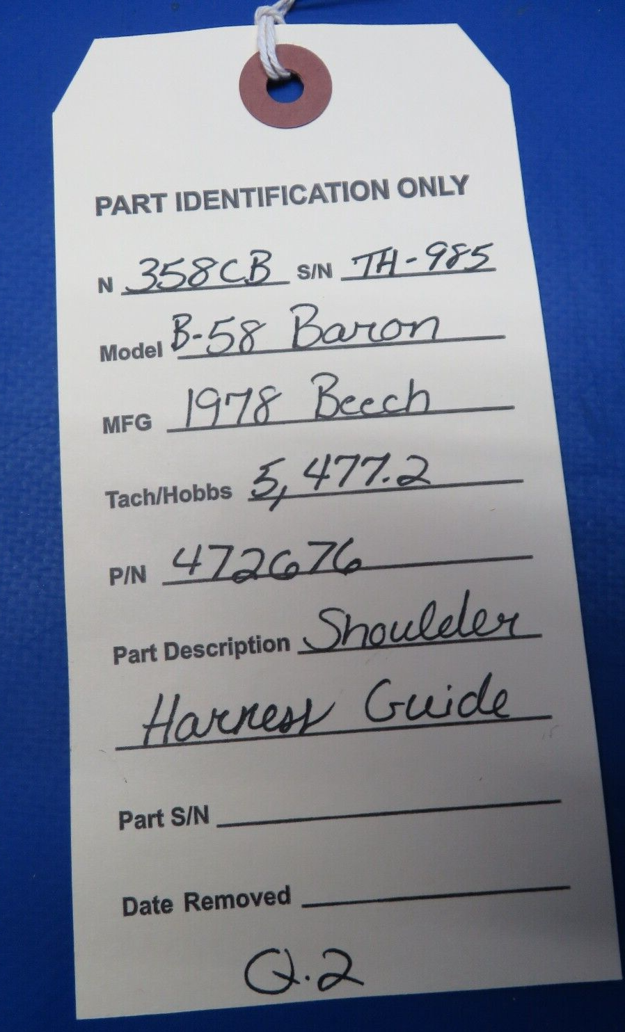 Beech B-58 Baron Shoulder Harness Guide P/N 472676 (0523-163)