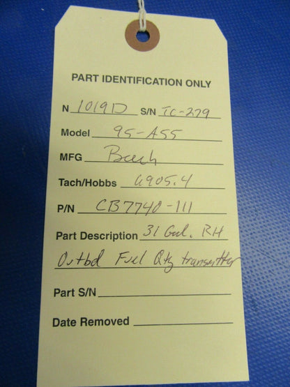 Beech Baron 95-A55 Fuel Quantity Sender 31 Gal RH OTBD P/N CB7740-111 (0420-274)